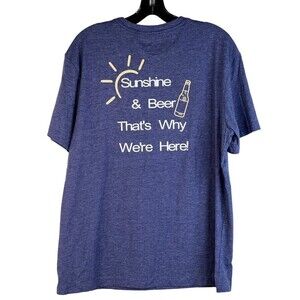 Lee Men's S/S Tee Shirt Pima Cotton Blend Blue Top Shelf Size Large Beer